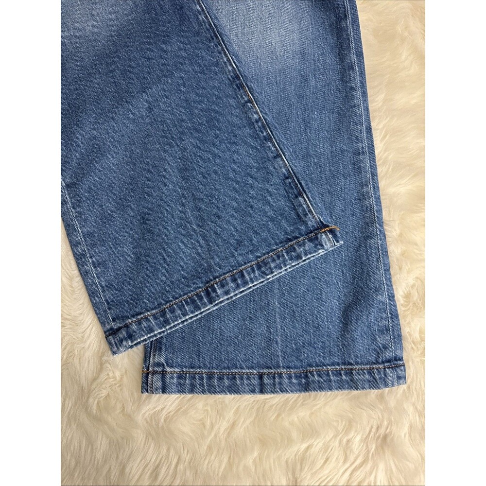 Loft Wide Leg Jeans 24/00 Blue High Rise Denim Stretch Measures 28 x 29 - Picture 8 of 9